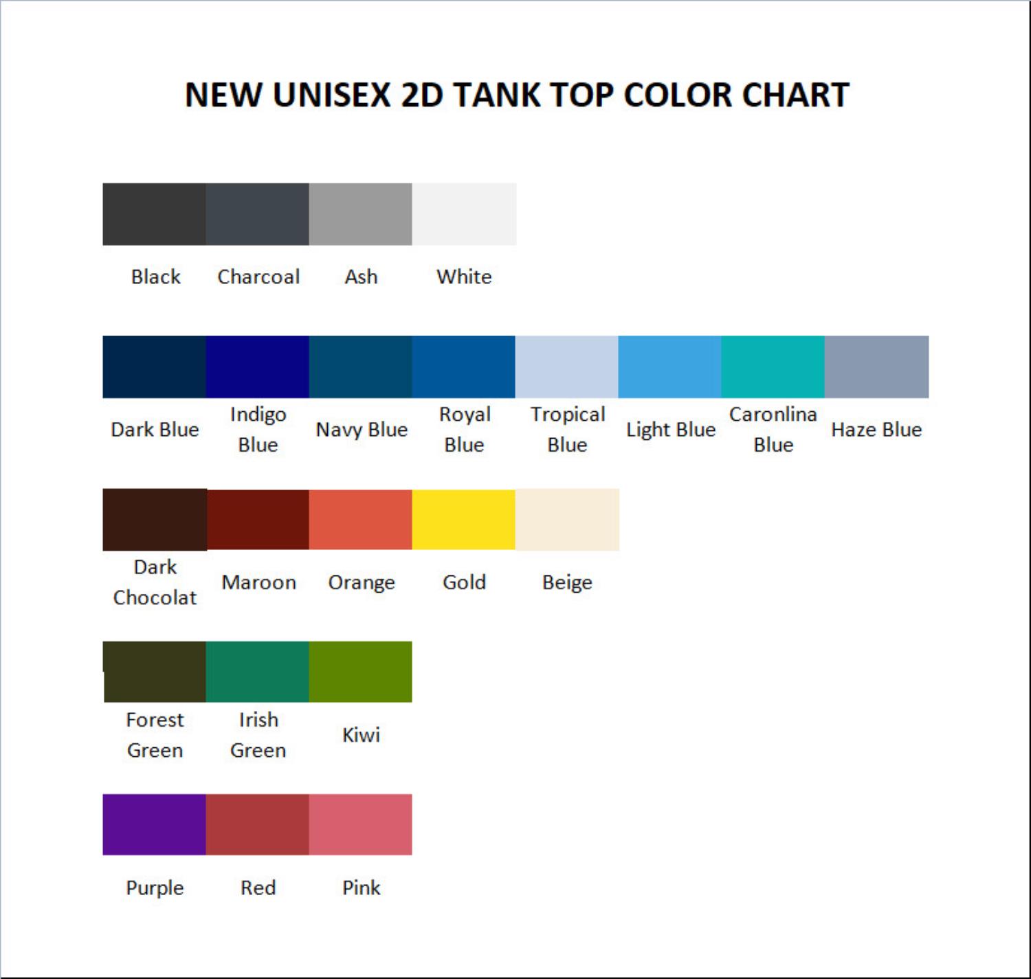 tank top color chart - Hollow Knight Merch
