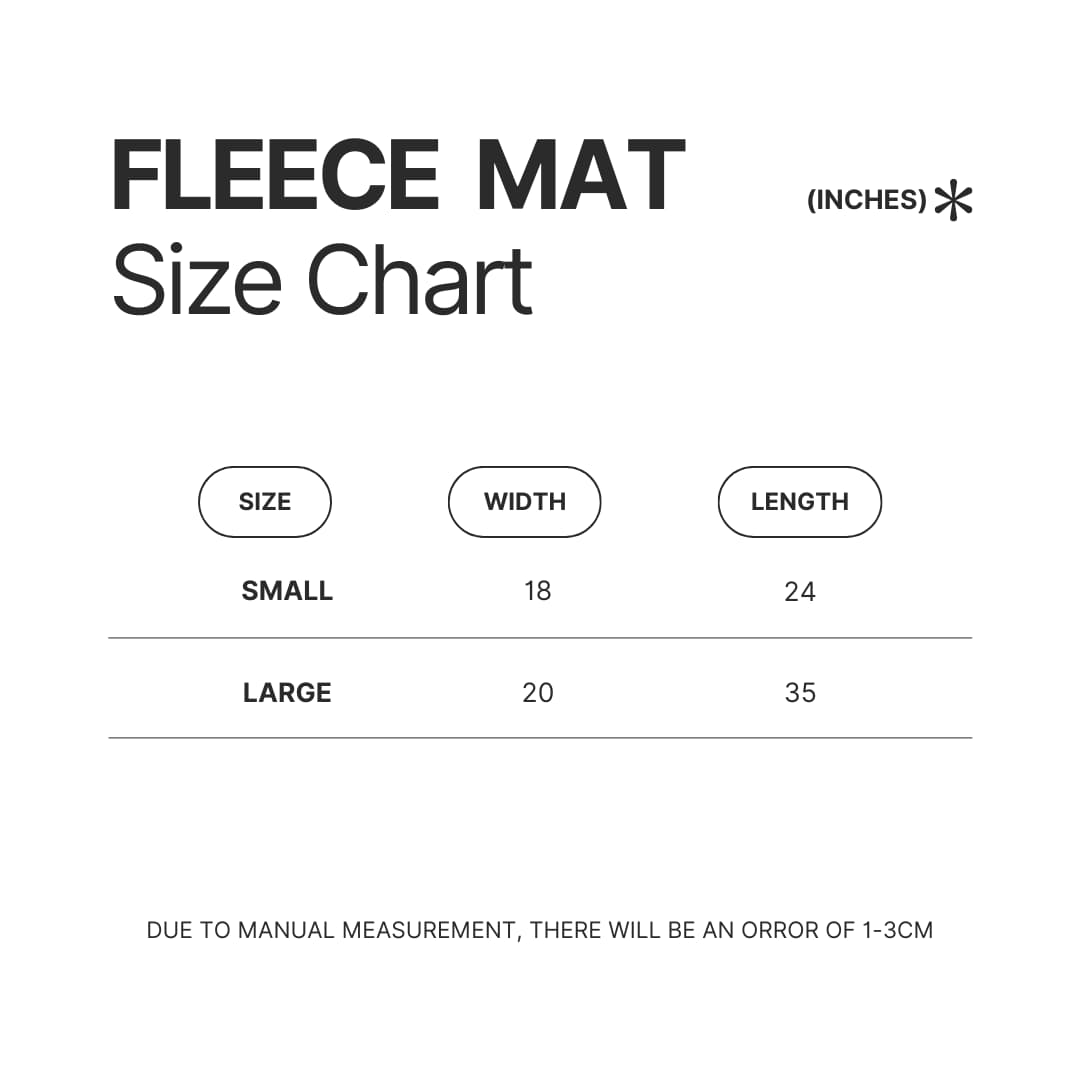 Fleece Mat Size Chart - Hollow Knight Merch