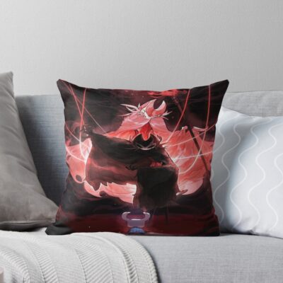 Hollow Knight And Grimm Facing Throw Pillow